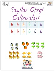 okul öncesi 1 sayısı çizgi çalışması